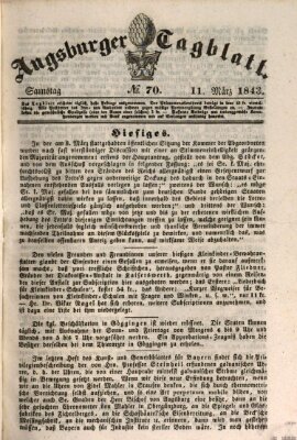 Augsburger Tagblatt Samstag 11. März 1843