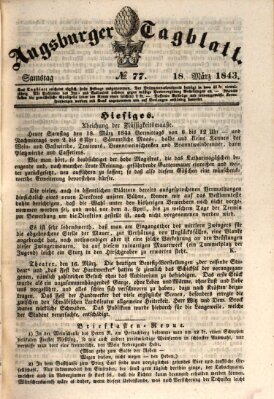 Augsburger Tagblatt Samstag 18. März 1843