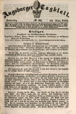 Augsburger Tagblatt Donnerstag 23. März 1843