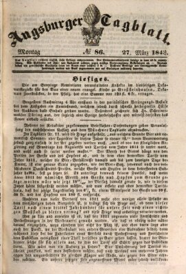 Augsburger Tagblatt Montag 27. März 1843