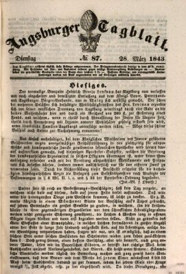 Augsburger Tagblatt Dienstag 28. März 1843