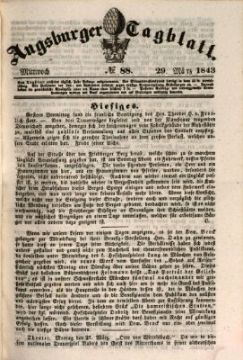 Augsburger Tagblatt Mittwoch 29. März 1843