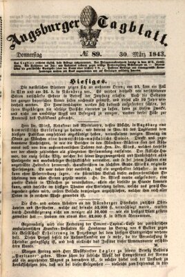 Augsburger Tagblatt Donnerstag 30. März 1843