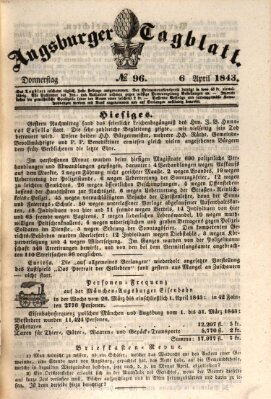 Augsburger Tagblatt Donnerstag 6. April 1843