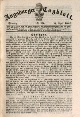 Augsburger Tagblatt Samstag 8. April 1843