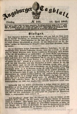 Augsburger Tagblatt Dienstag 11. April 1843