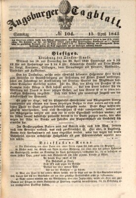 Augsburger Tagblatt Samstag 15. April 1843