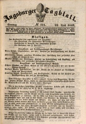 Augsburger Tagblatt Sonntag 23. April 1843