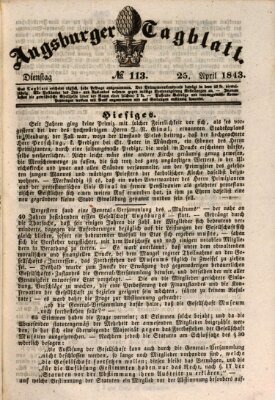 Augsburger Tagblatt Dienstag 25. April 1843