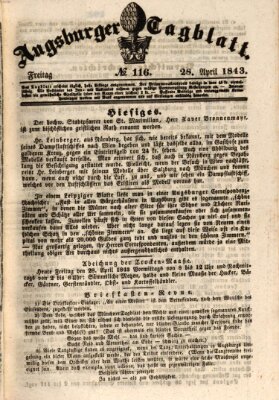 Augsburger Tagblatt Freitag 28. April 1843