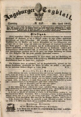 Augsburger Tagblatt Samstag 29. April 1843