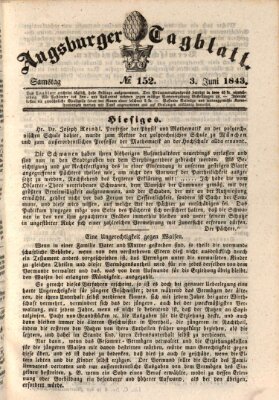 Augsburger Tagblatt Samstag 3. Juni 1843