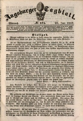 Augsburger Tagblatt Mittwoch 28. Juni 1843