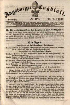 Augsburger Tagblatt Donnerstag 29. Juni 1843