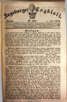 Augsburger Tagblatt Samstag 1. Juli 1843