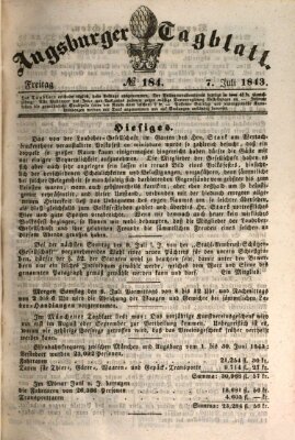 Augsburger Tagblatt Freitag 7. Juli 1843