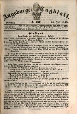 Augsburger Tagblatt Montag 10. Juli 1843