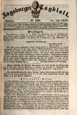 Augsburger Tagblatt Dienstag 11. Juli 1843