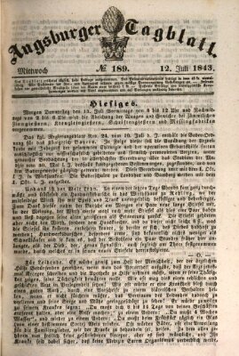 Augsburger Tagblatt Mittwoch 12. Juli 1843