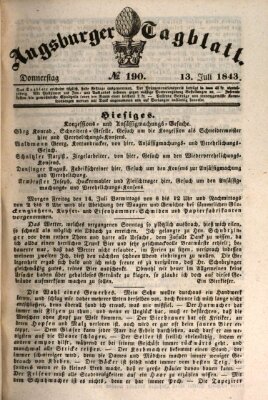 Augsburger Tagblatt Donnerstag 13. Juli 1843