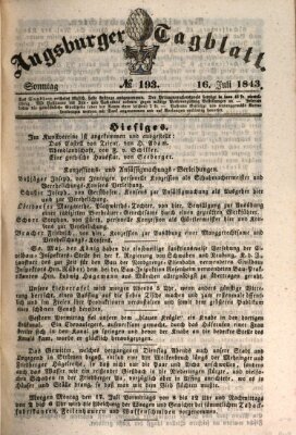 Augsburger Tagblatt Sonntag 16. Juli 1843