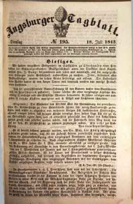 Augsburger Tagblatt Dienstag 18. Juli 1843