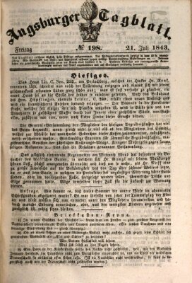 Augsburger Tagblatt Freitag 21. Juli 1843