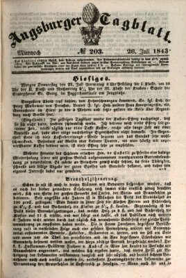 Augsburger Tagblatt Mittwoch 26. Juli 1843