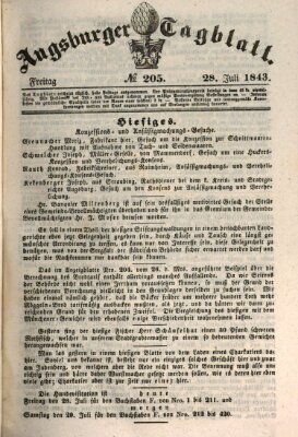 Augsburger Tagblatt Freitag 28. Juli 1843