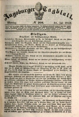 Augsburger Tagblatt Montag 31. Juli 1843