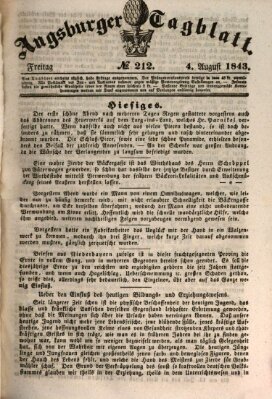 Augsburger Tagblatt Freitag 4. August 1843