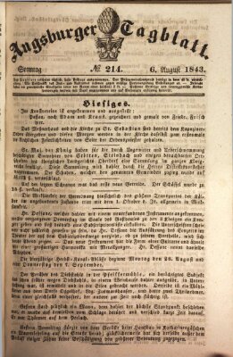 Augsburger Tagblatt Sonntag 6. August 1843