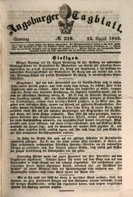 Augsburger Tagblatt Samstag 12. August 1843