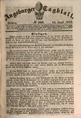 Augsburger Tagblatt Sonntag 13. August 1843