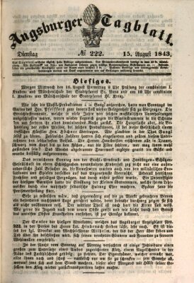 Augsburger Tagblatt Dienstag 15. August 1843