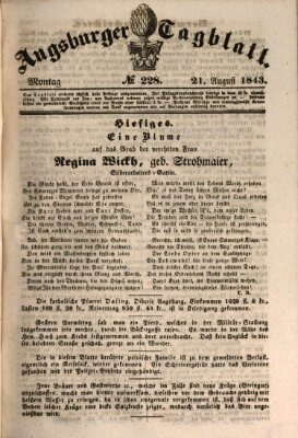 Augsburger Tagblatt Montag 21. August 1843