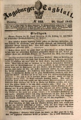 Augsburger Tagblatt Samstag 26. August 1843