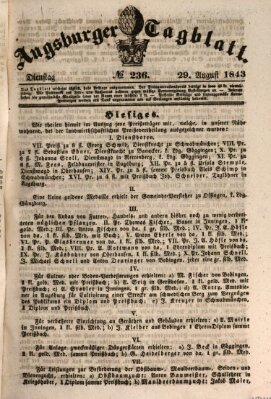 Augsburger Tagblatt Dienstag 29. August 1843