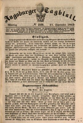 Augsburger Tagblatt Montag 11. September 1843