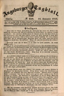 Augsburger Tagblatt Dienstag 12. September 1843