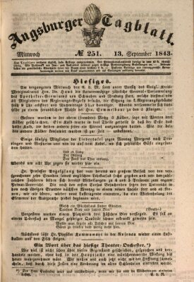 Augsburger Tagblatt Mittwoch 13. September 1843