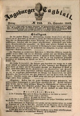 Augsburger Tagblatt Freitag 15. September 1843