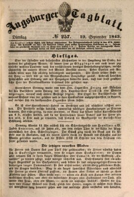 Augsburger Tagblatt Dienstag 19. September 1843