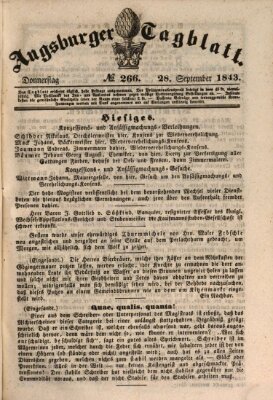 Augsburger Tagblatt Donnerstag 28. September 1843