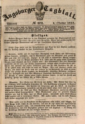 Augsburger Tagblatt Mittwoch 4. Oktober 1843