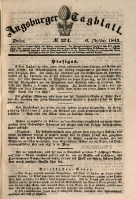 Augsburger Tagblatt Freitag 6. Oktober 1843