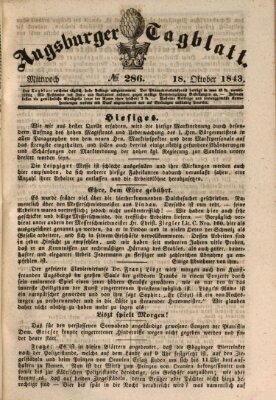 Augsburger Tagblatt Mittwoch 18. Oktober 1843