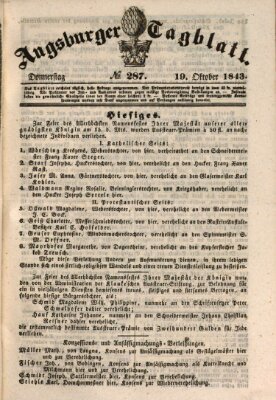 Augsburger Tagblatt Donnerstag 19. Oktober 1843