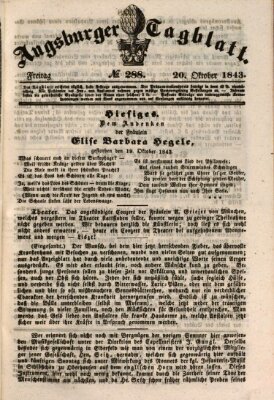 Augsburger Tagblatt Freitag 20. Oktober 1843