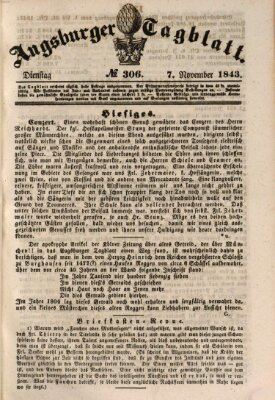 Augsburger Tagblatt Dienstag 7. November 1843